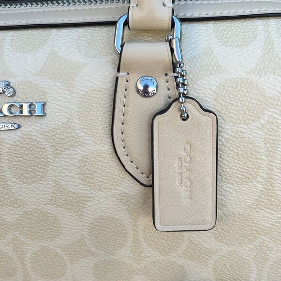 Coach Rowan Satchel Bag & Mini Charm Set In Signature Canvas Crossbody Purse - Picture 5 of 16